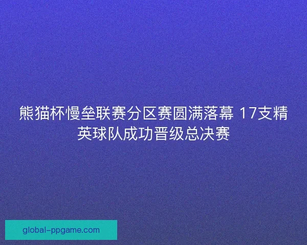 熊猫杯慢垒联赛分区赛圆满落幕 17支精英球队成功晋级总决赛